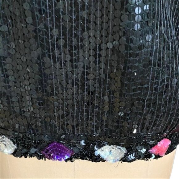 Vintage 80s sequins beaded sparkly jacket kimono cardigan, silk - Picture 11 of 16
